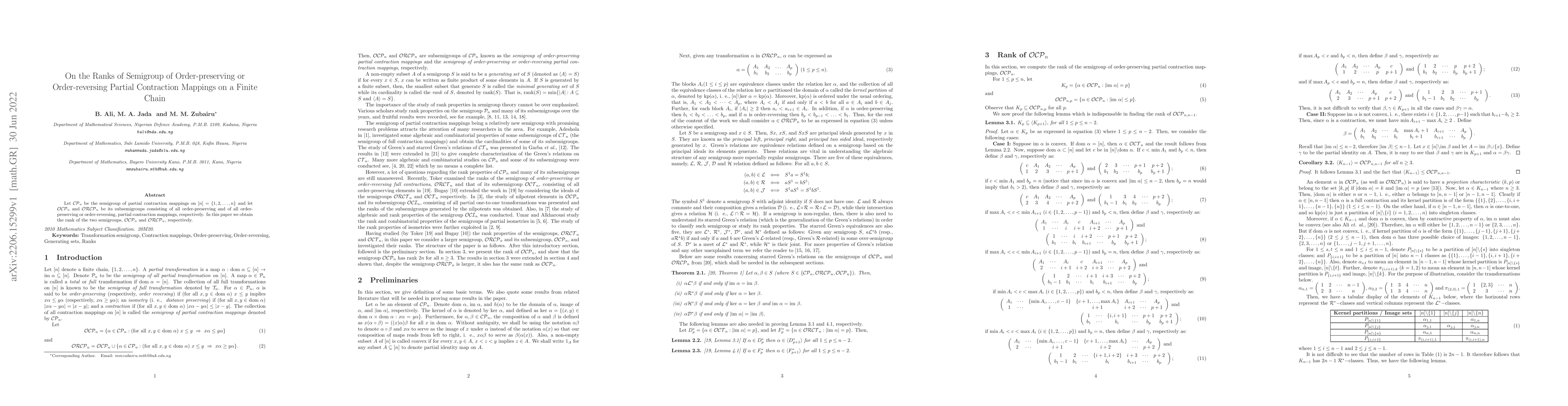 Thumbnail for On the Ranks of Semigroup of Order-preserving or Order-reversing Partial
  Contraction Mappings on a Finite Chain