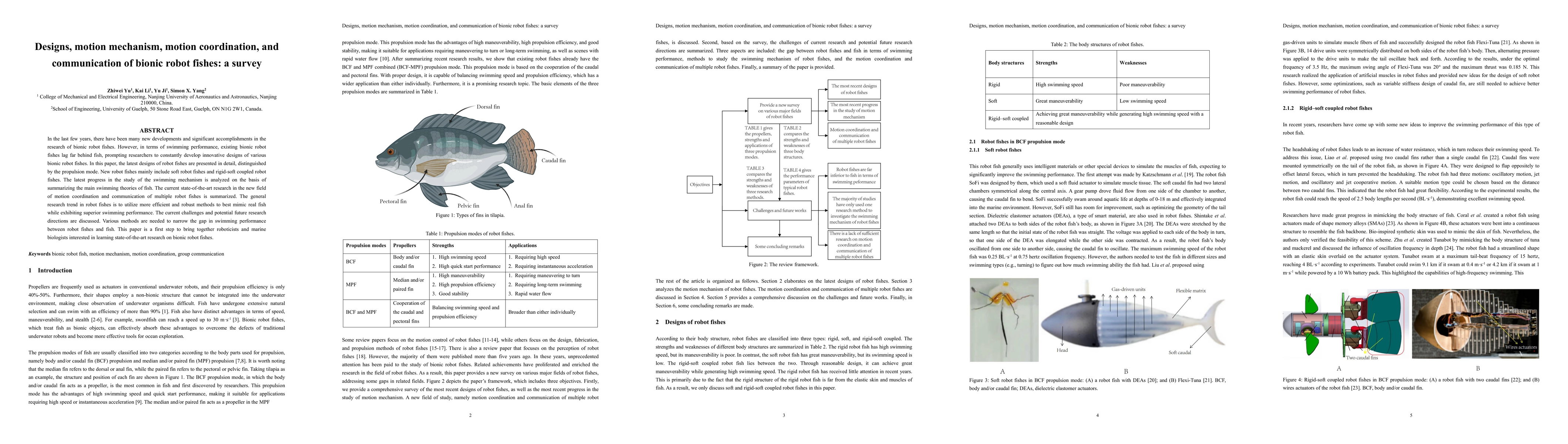 Thumbnail for Designs, Motion Mechanism, Motion Coordination, and Communication of
  Bionic Robot Fishes: A Survey