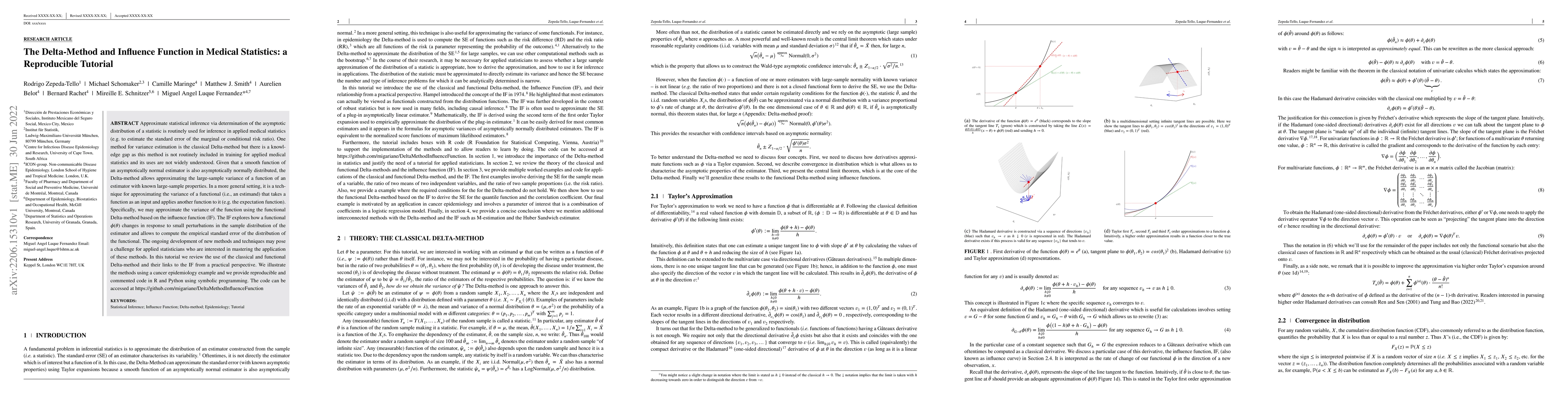 Thumbnail for The Delta-Method and Influence Function in Medical Statistics: a
  Reproducible Tutorial