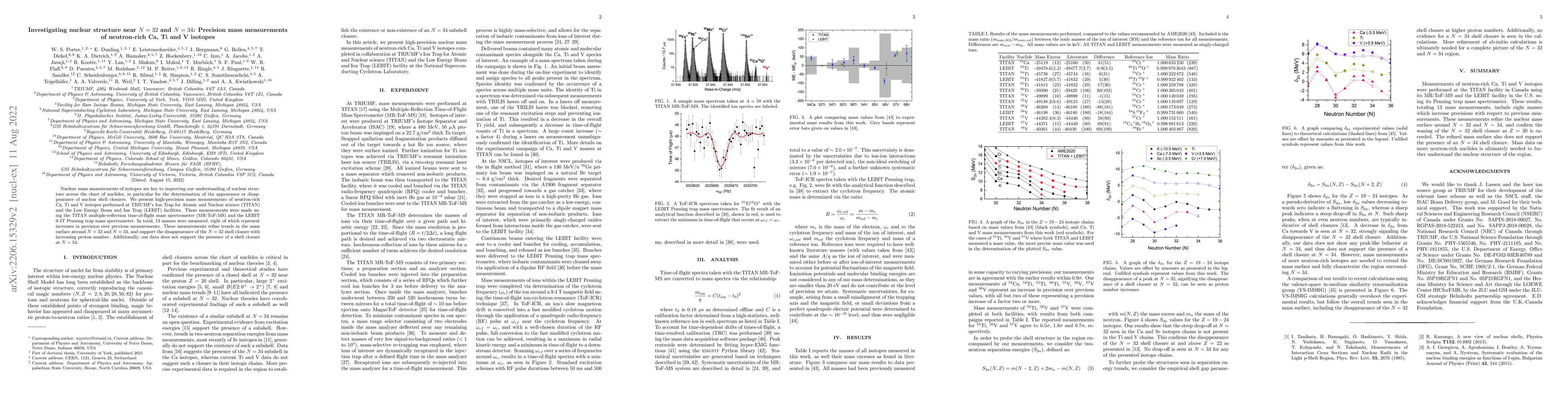 Thumbnail for Investigating nuclear structure near $N = 32$ and $N = 34$: Precision
  mass measurements of neutron-rich Ca, Ti and V isotopes