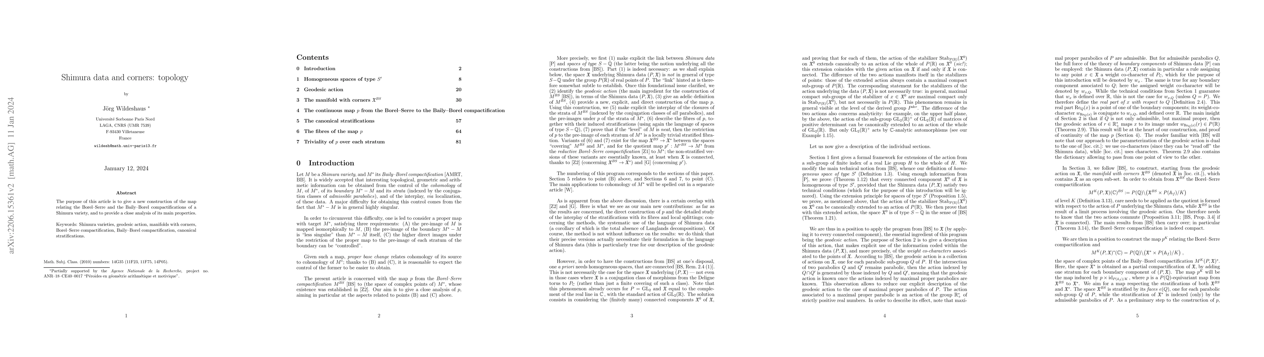 Thumbnail for Shimura data and corners: topology