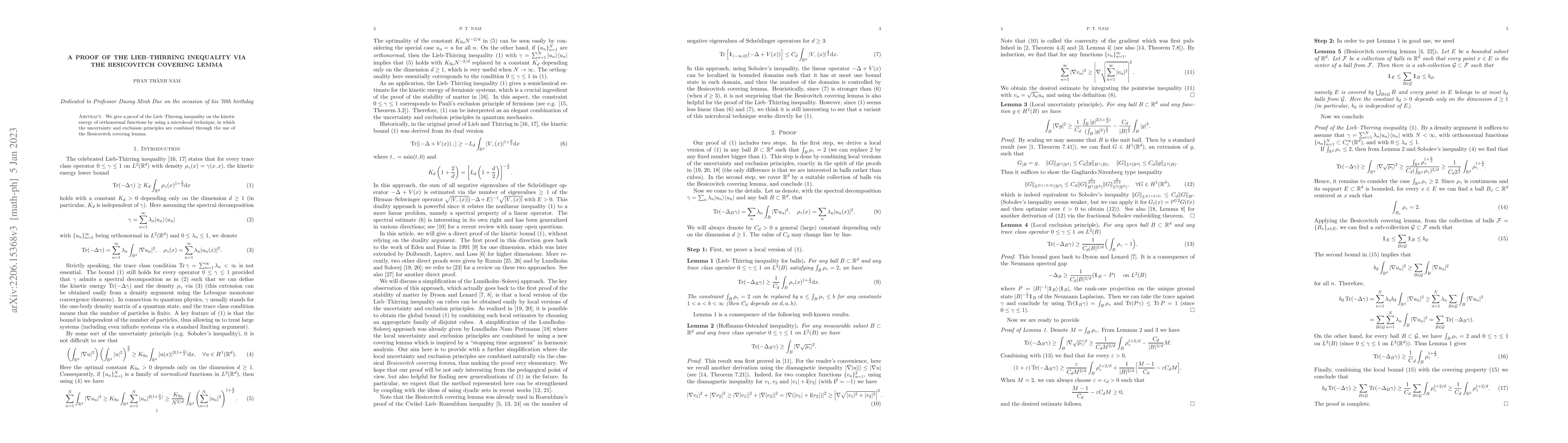 Thumbnail for A proof of the Lieb-Thirring inequality via the Besicovitch covering
  lemma