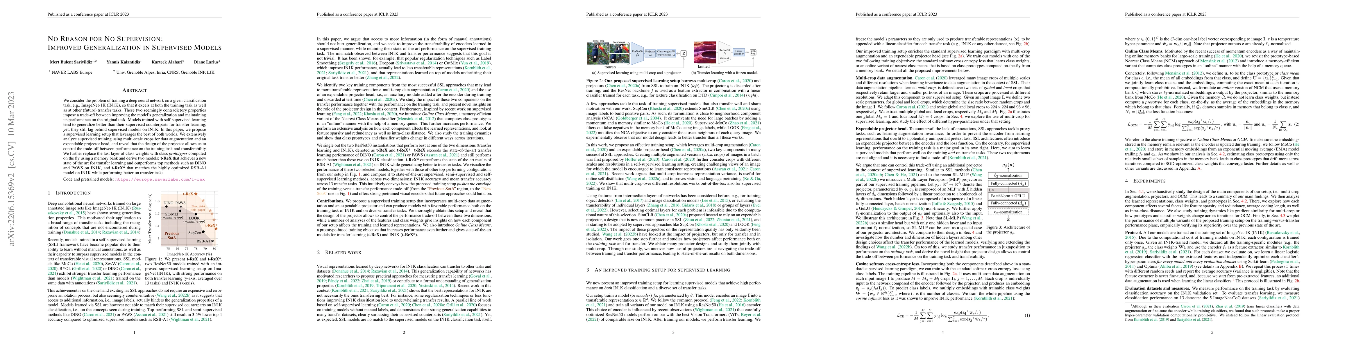Thumbnail for No Reason for No Supervision: Improved Generalization in Supervised
  Models