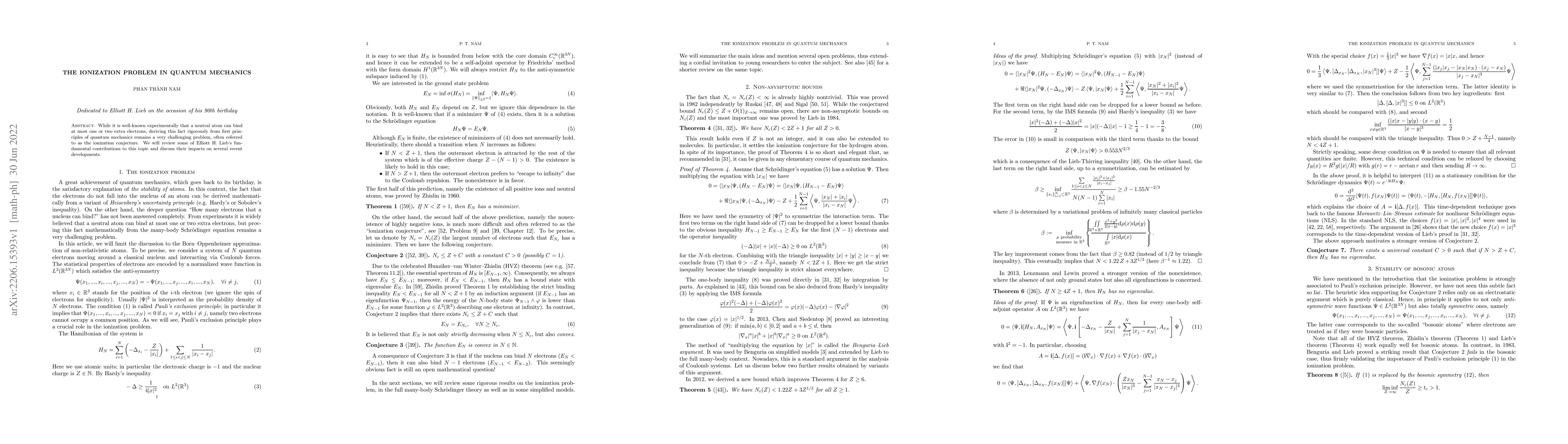 Thumbnail for The ionization problem in quantum mechanics