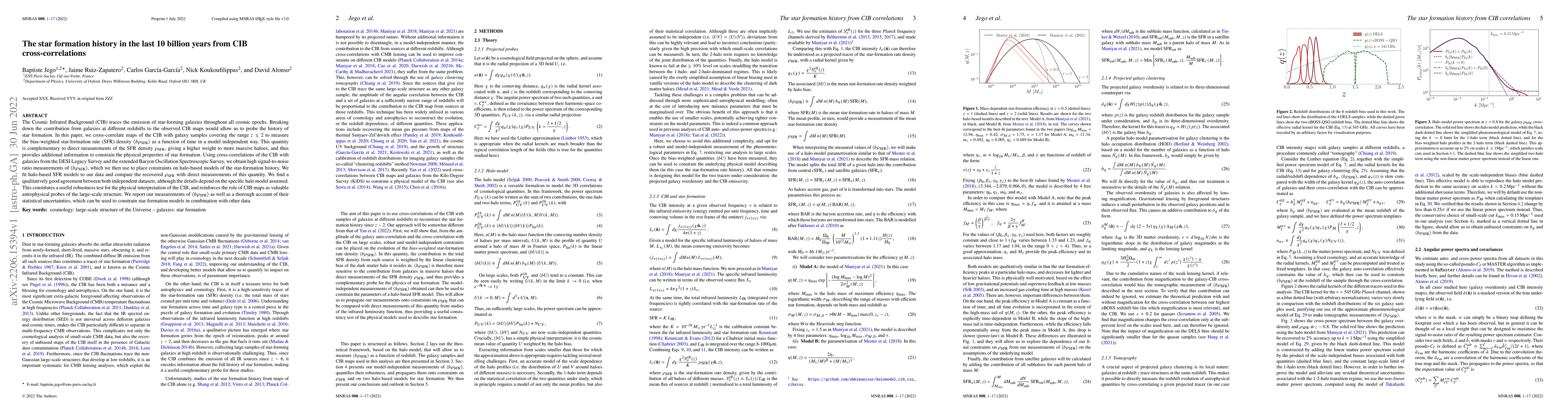 Thumbnail for The star formation history in the last 10 billion years from CIB
  cross-correlations