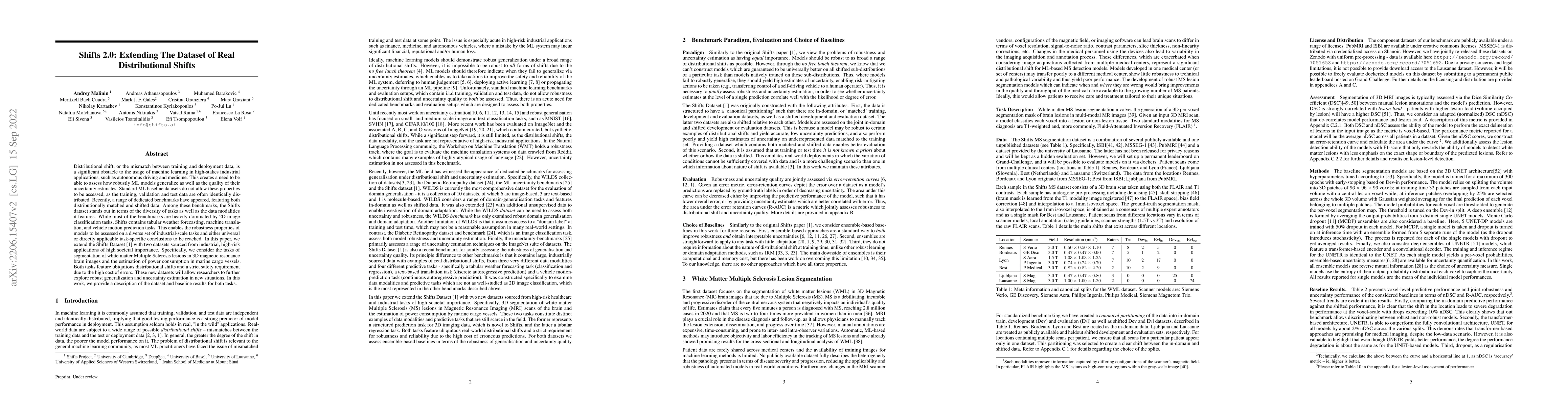 Thumbnail for Shifts 2.0: Extending The Dataset of Real Distributional Shifts