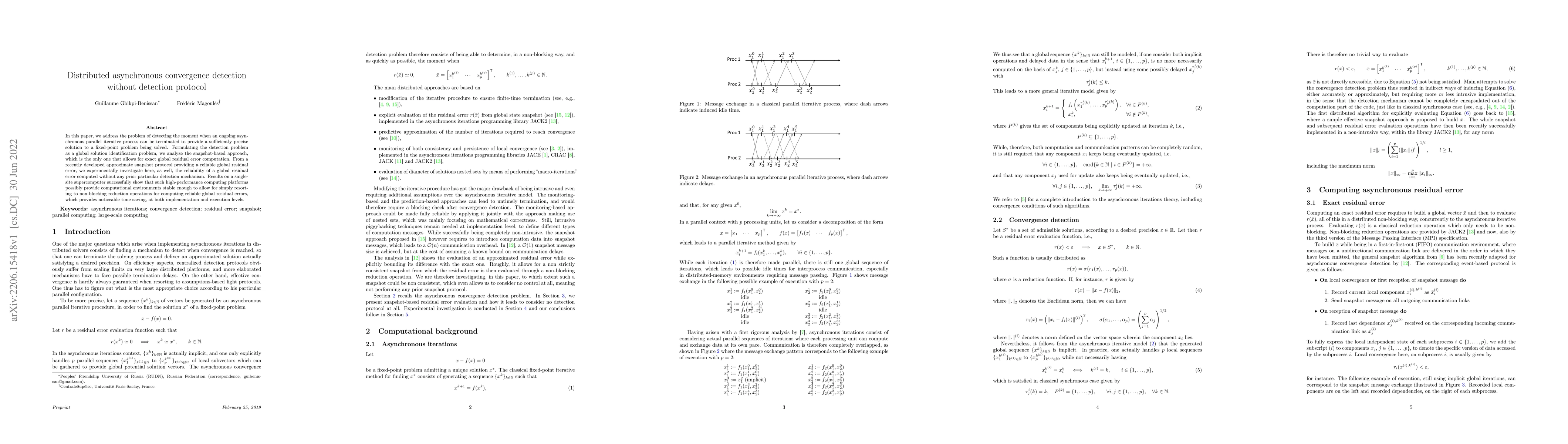 Thumbnail for Distributed asynchronous convergence detection without detection
  protocol