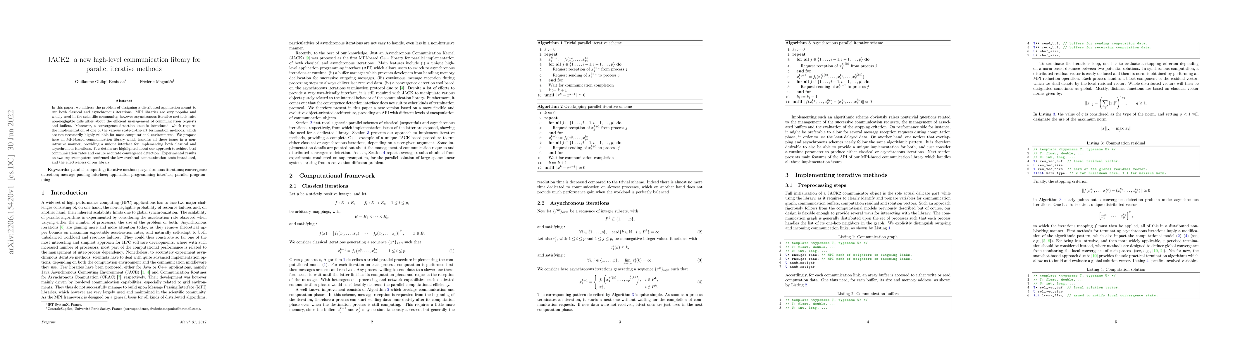 Thumbnail for JACK2: a new high-level communication library for parallel iterative
  methods