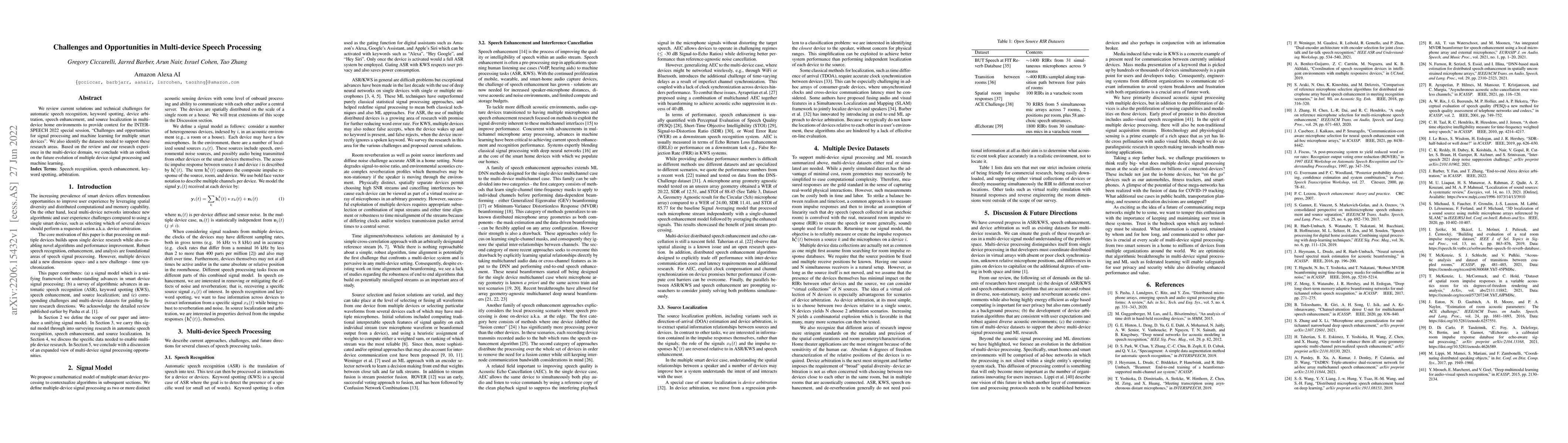 Thumbnail for Challenges and Opportunities in Multi-device Speech Processing
