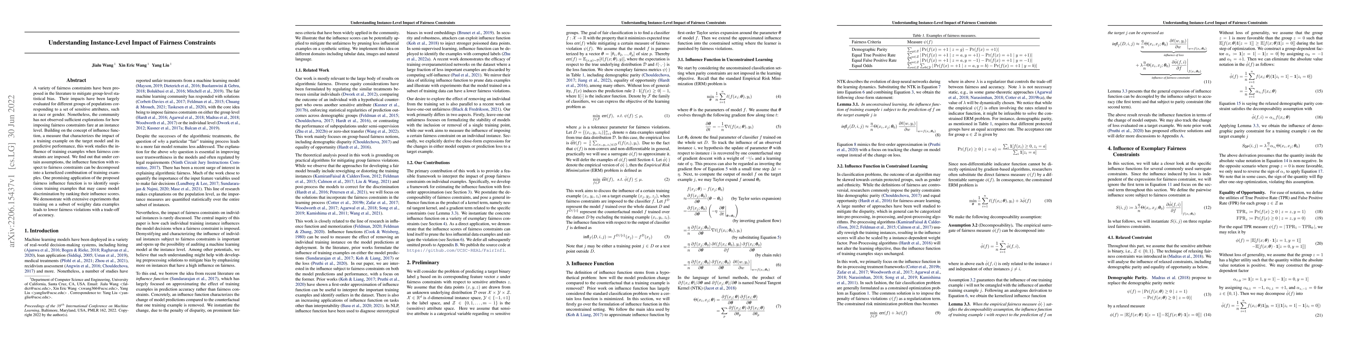 Thumbnail for Understanding Instance-Level Impact of Fairness Constraints