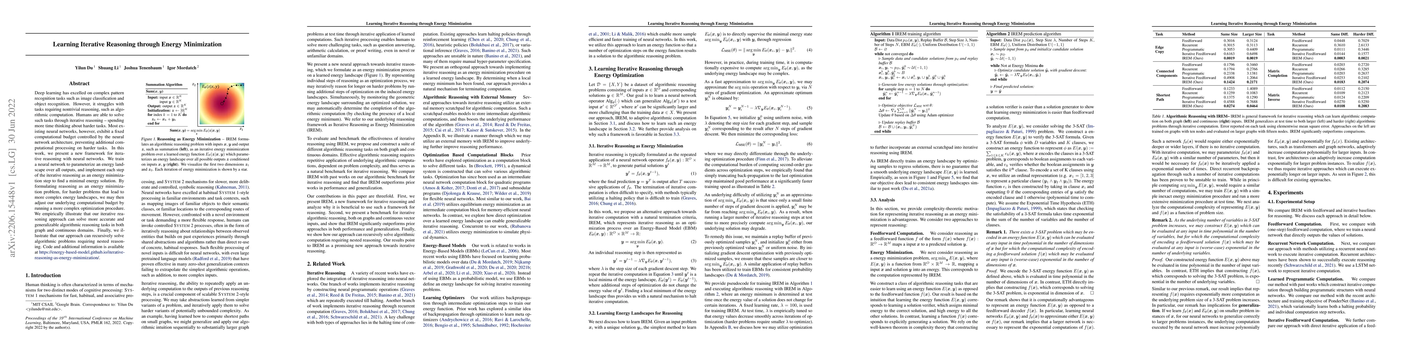 Thumbnail for Learning Iterative Reasoning through Energy Minimization