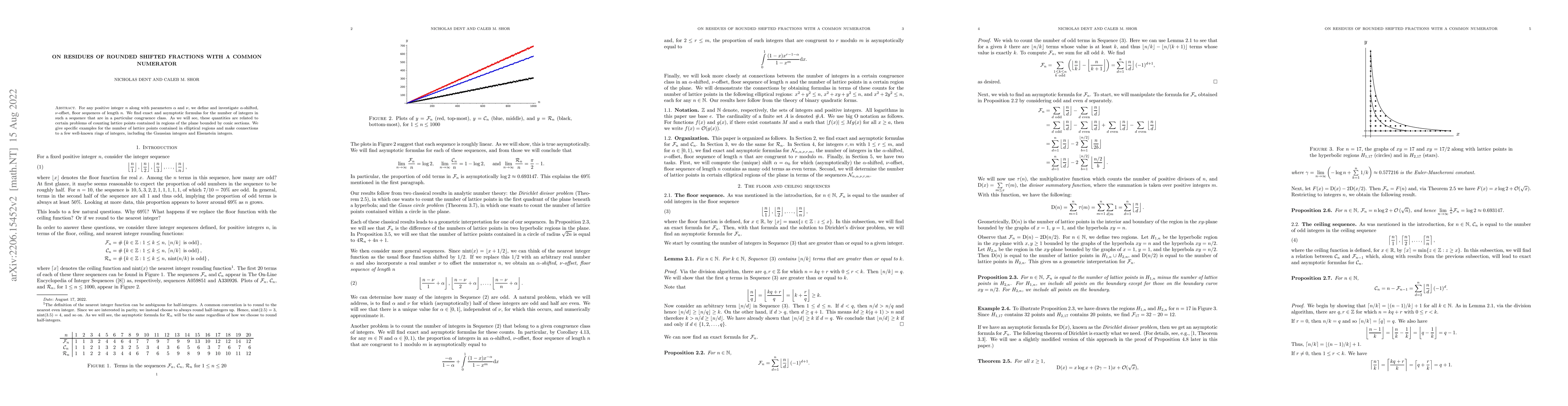 Thumbnail for On residues of rounded shifted fractions with a common numerator
