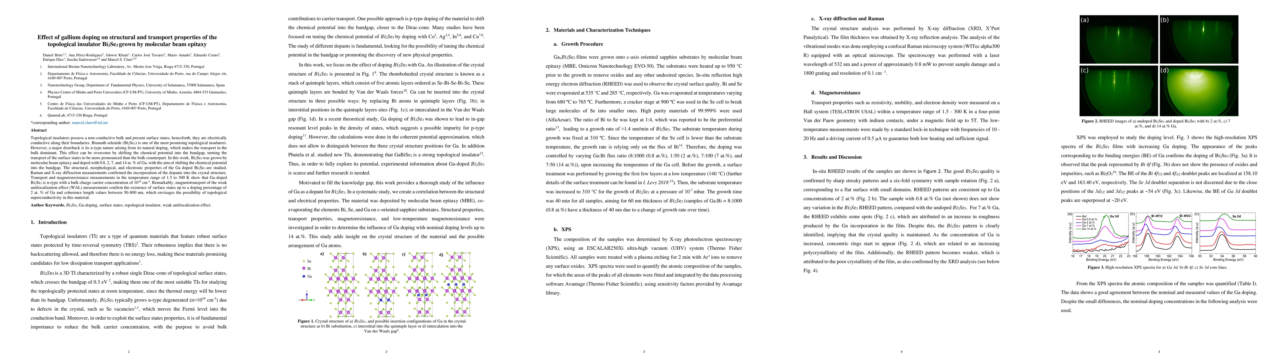 Thumbnail for Effect of gallium doping on structural and transport properties of the
  topological insulator Bi2Se3 grown by molecular beam epitaxy
