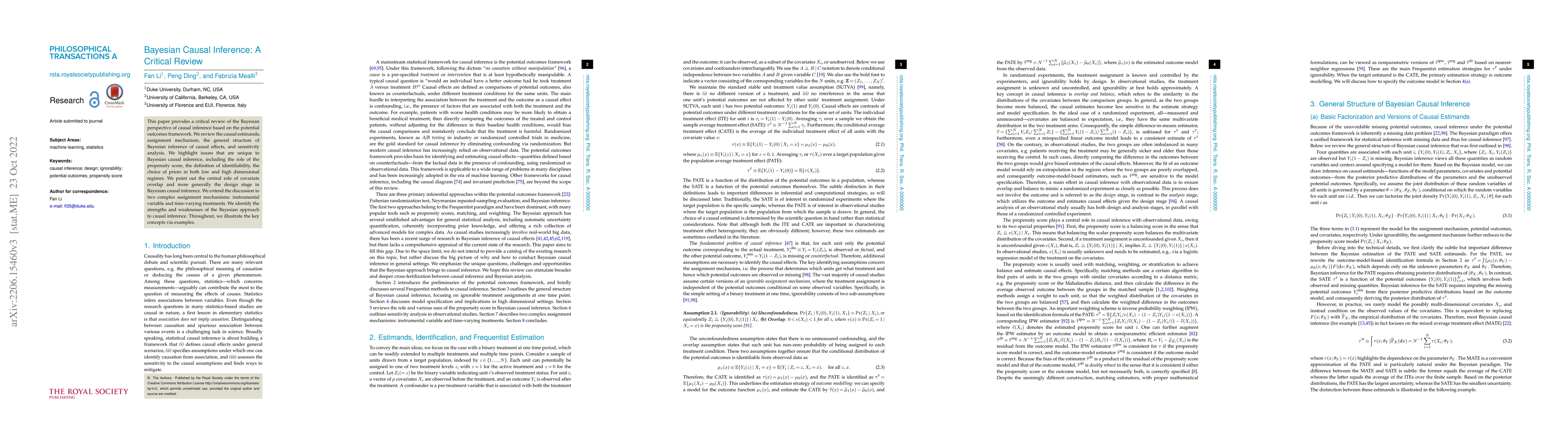 Thumbnail for Bayesian Causal Inference: A Critical Review