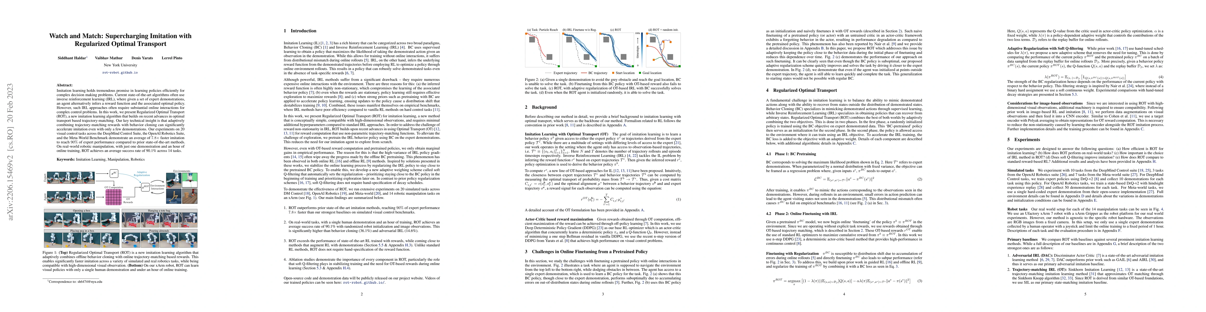 Thumbnail for Watch and Match: Supercharging Imitation with Regularized Optimal
  Transport