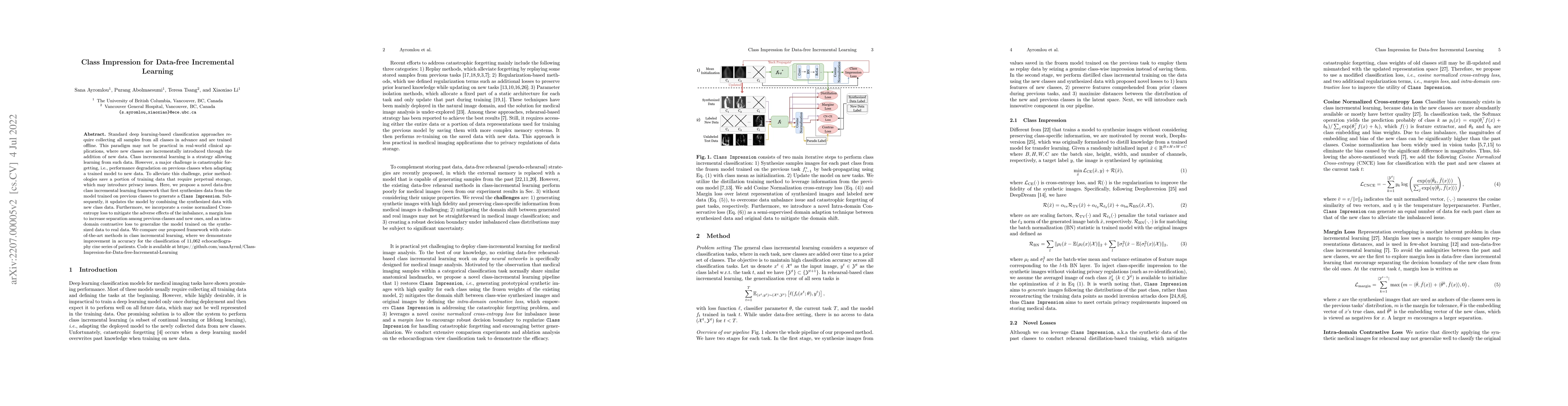 Thumbnail for Class Impression for Data-free Incremental Learning