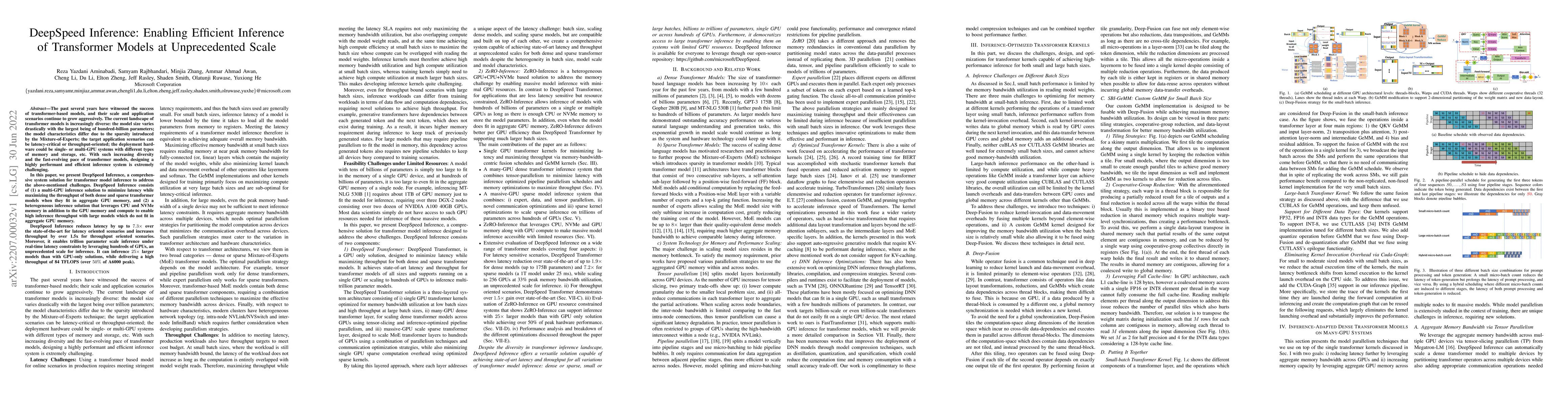Thumbnail for DeepSpeed Inference: Enabling Efficient Inference of Transformer Models
  at Unprecedented Scale
