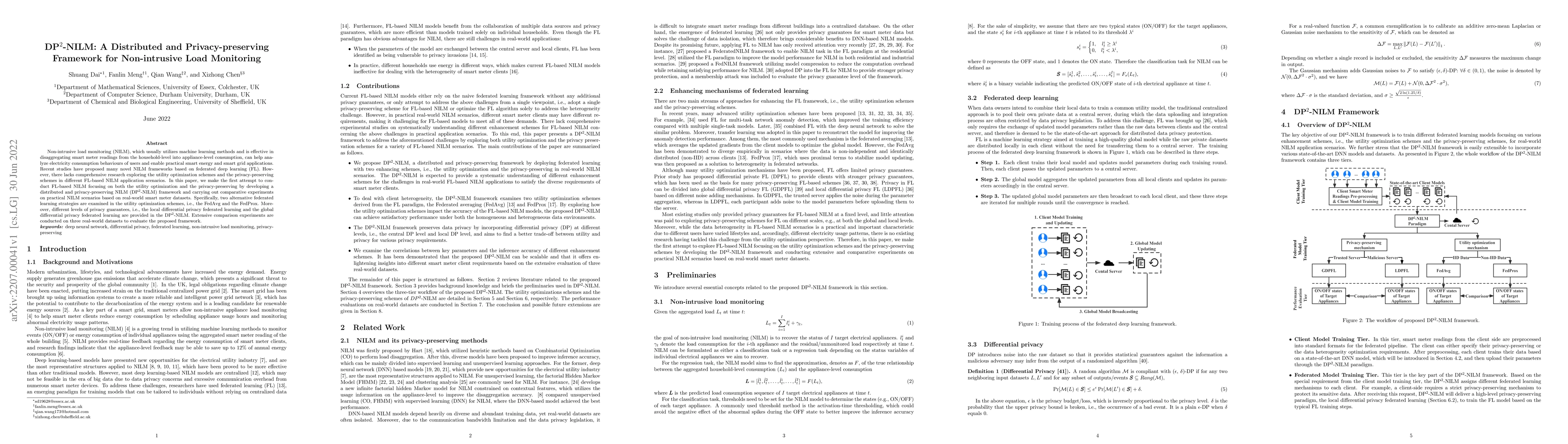 Thumbnail for DP$^2$-NILM: A Distributed and Privacy-preserving Framework for
  Non-intrusive Load Monitoring