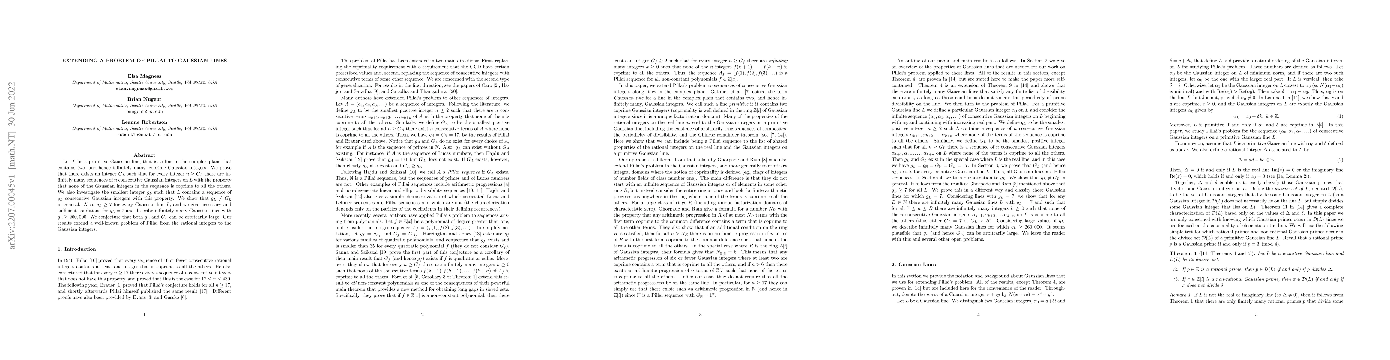 Thumbnail for Extending a problem of Pillai to Gaussian lines