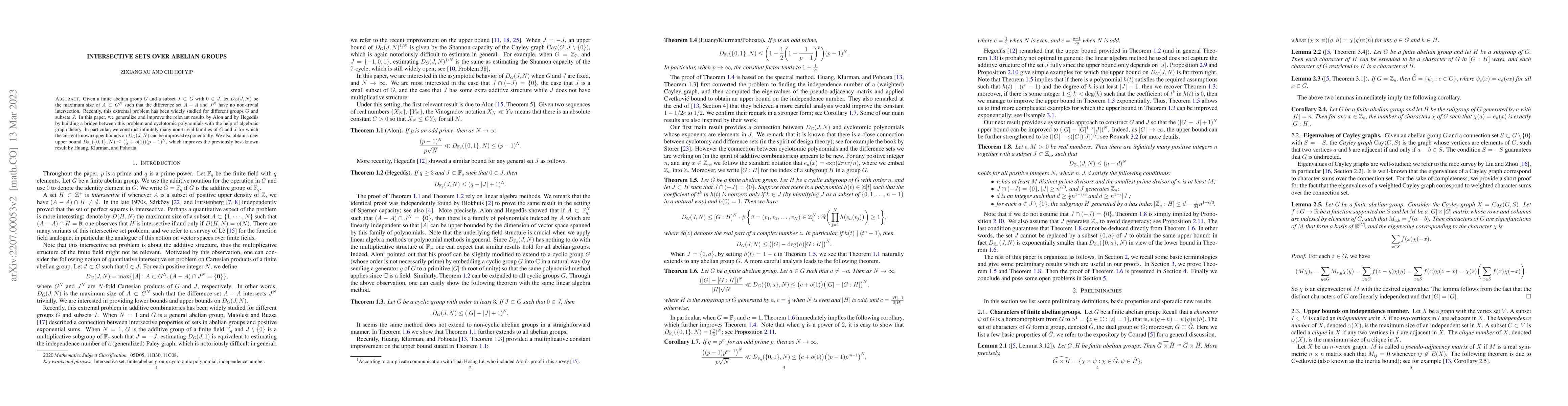 Thumbnail for Intersective sets over abelian groups