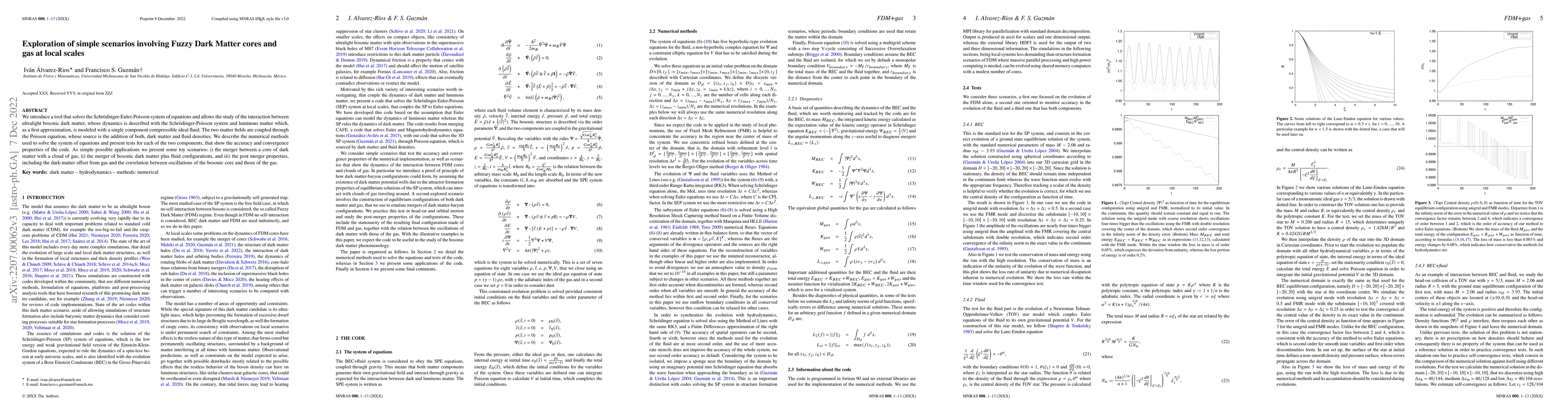 Thumbnail for Exploration of simple scenarios involving Fuzzy Dark Matter cores and
  gas at local scales