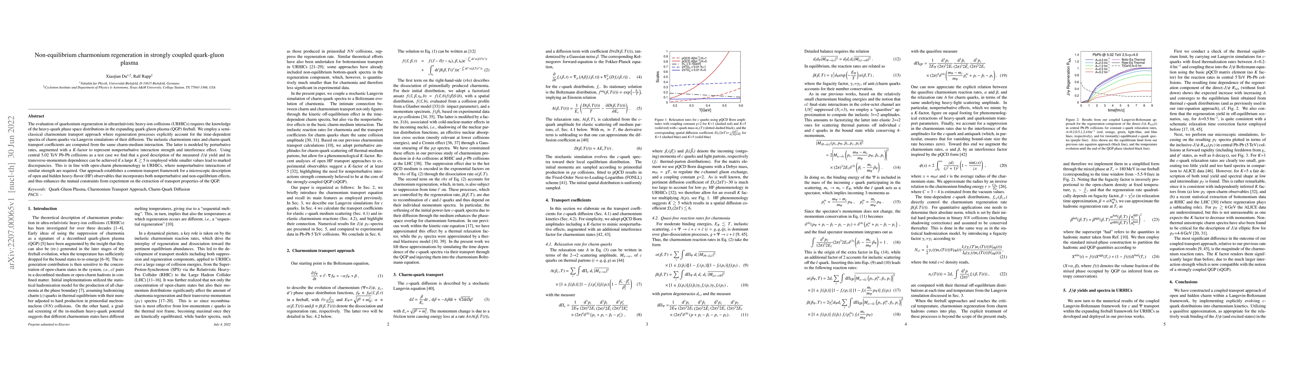 Thumbnail for Non-equilibrium charmonium regeneration in strongly coupled quark-gluon
  plasma