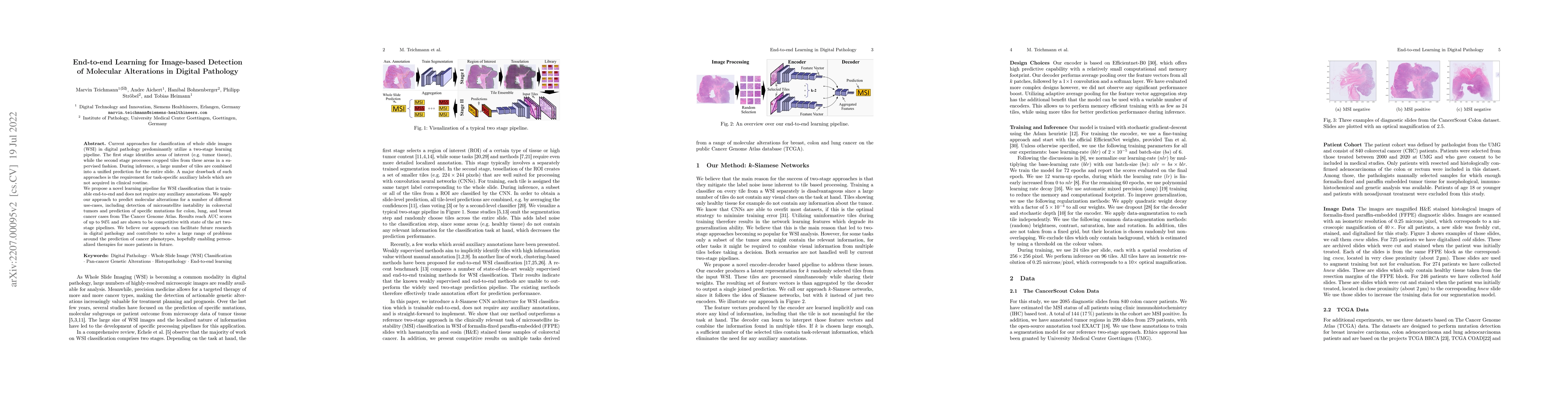 Thumbnail for End-to-end Learning for Image-based Detection of Molecular Alterations
  in Digital Pathology
