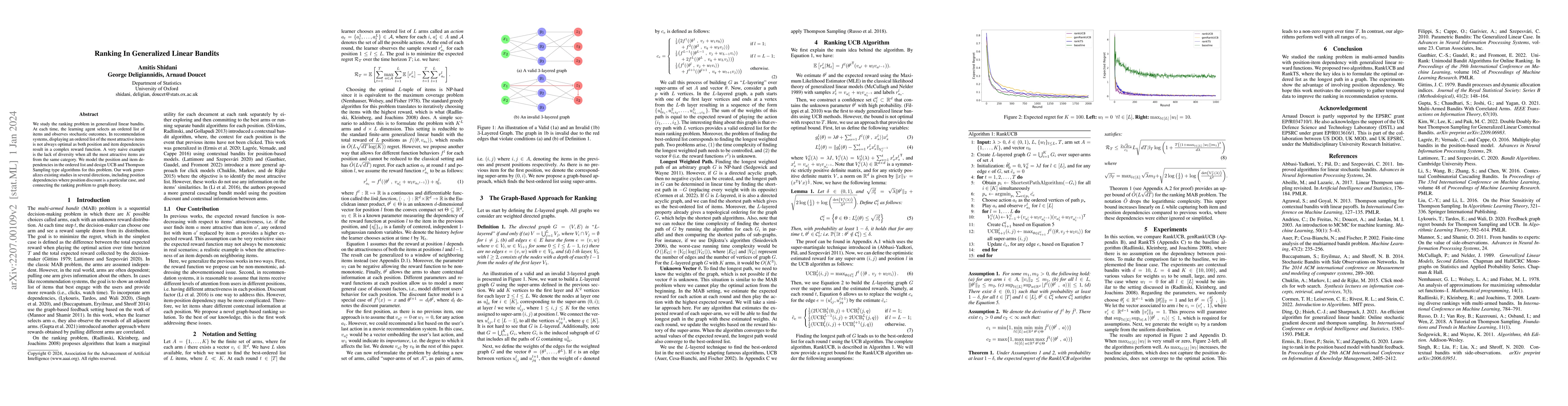 Thumbnail for Ranking In Generalized Linear Bandits