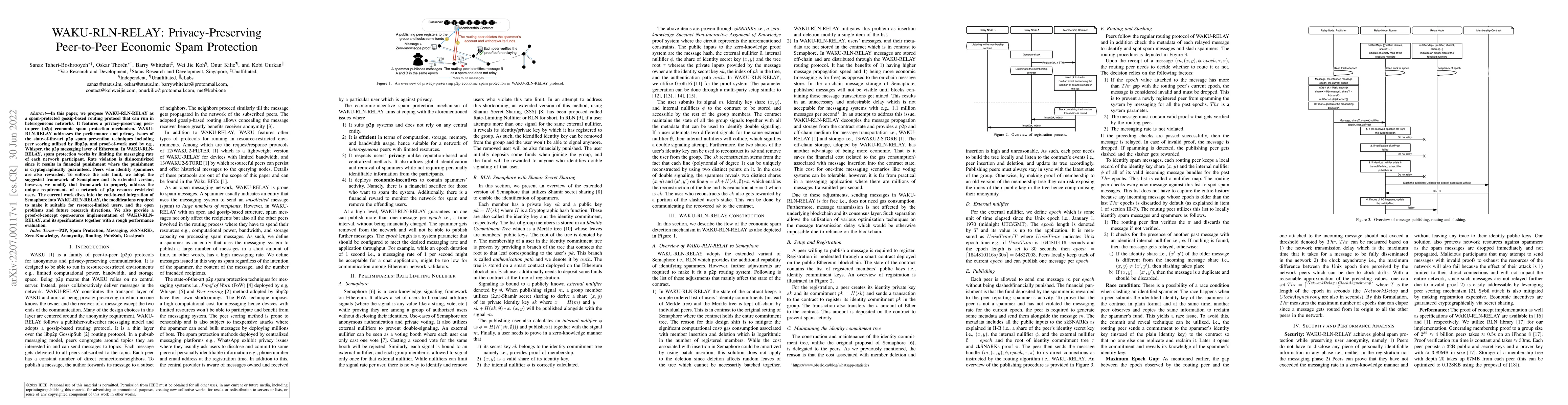 Thumbnail for WAKU-RLN-RELAY: Privacy-Preserving Peer-to-Peer Economic Spam Protection