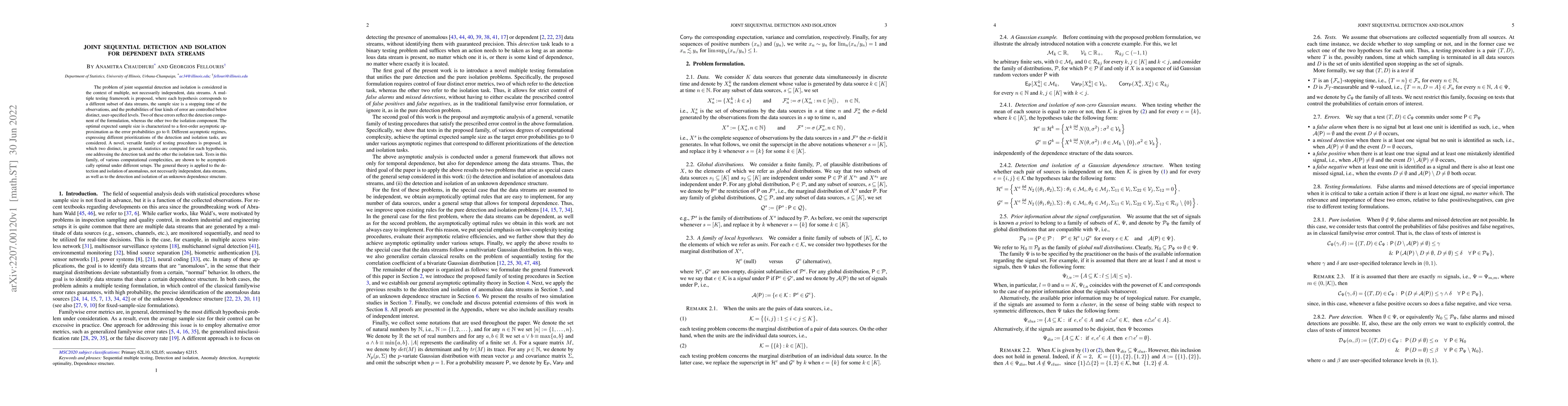 Thumbnail for Joint Sequential Detection and Isolation for Dependent Data Streams