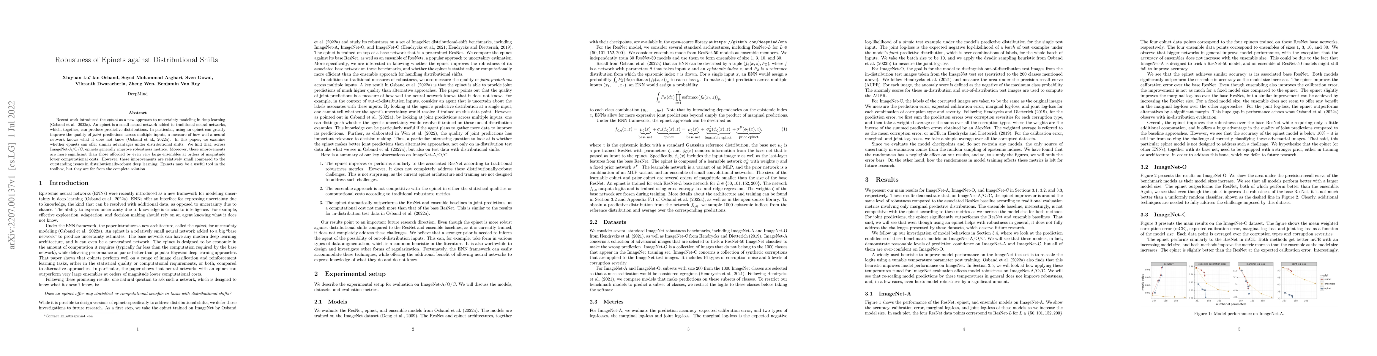 Thumbnail for Robustness of Epinets against Distributional Shifts