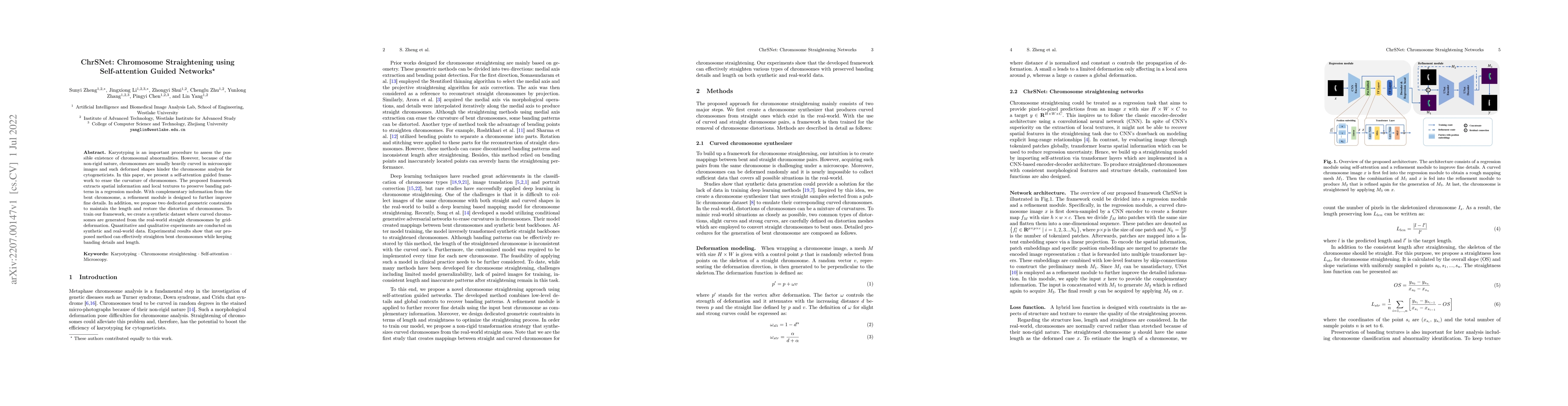 Thumbnail for ChrSNet: Chromosome Straightening using Self-attention Guided Networks