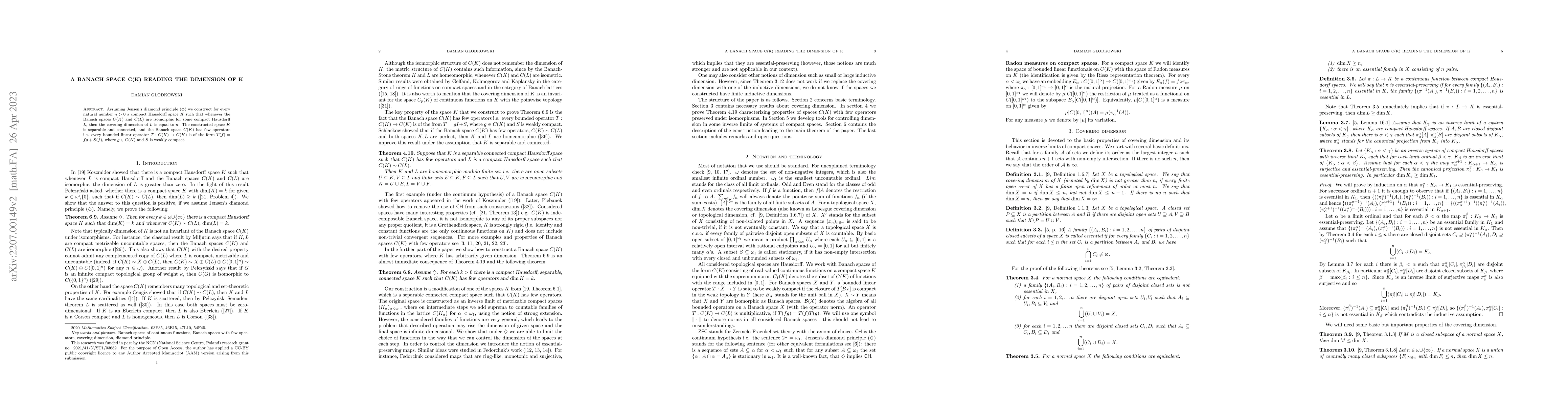 Thumbnail for A Banach space $C(K)$ reading the dimension of $K$