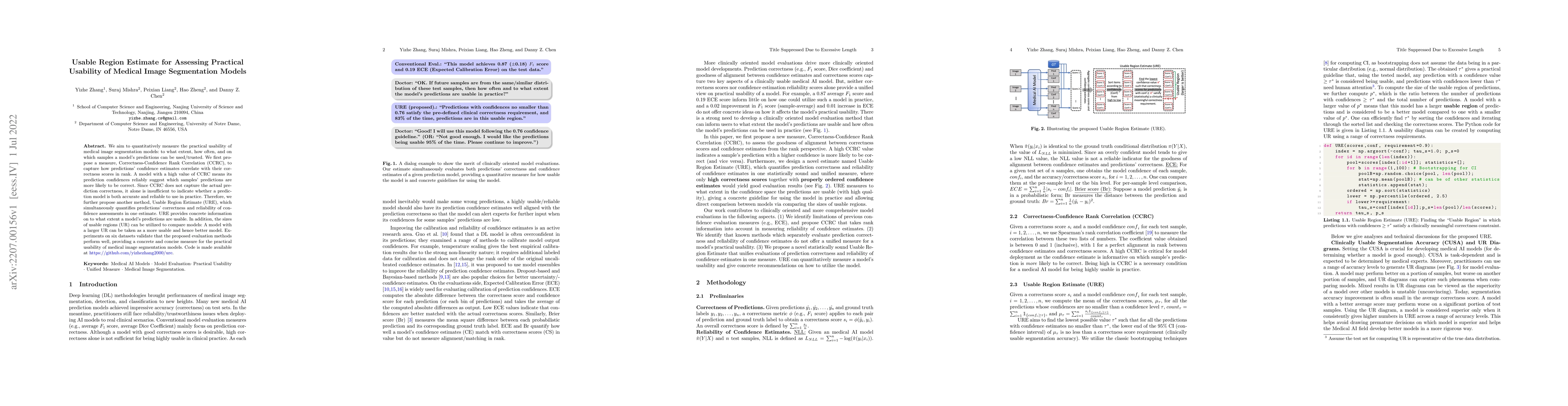Thumbnail for Usable Region Estimate for Assessing Practical Usability of Medical
  Image Segmentation Models