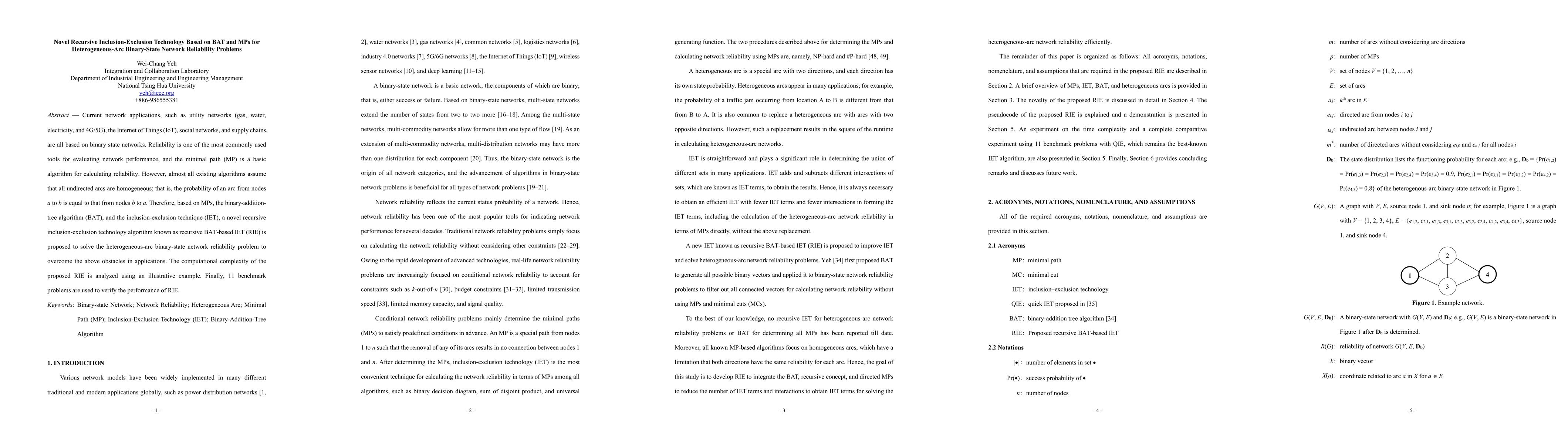Thumbnail for Novel Recursive Inclusion-Exclusion Technology Based on BAT and MPs for
  Heterogeneous-Arc Binary-State Network Reliability Problems