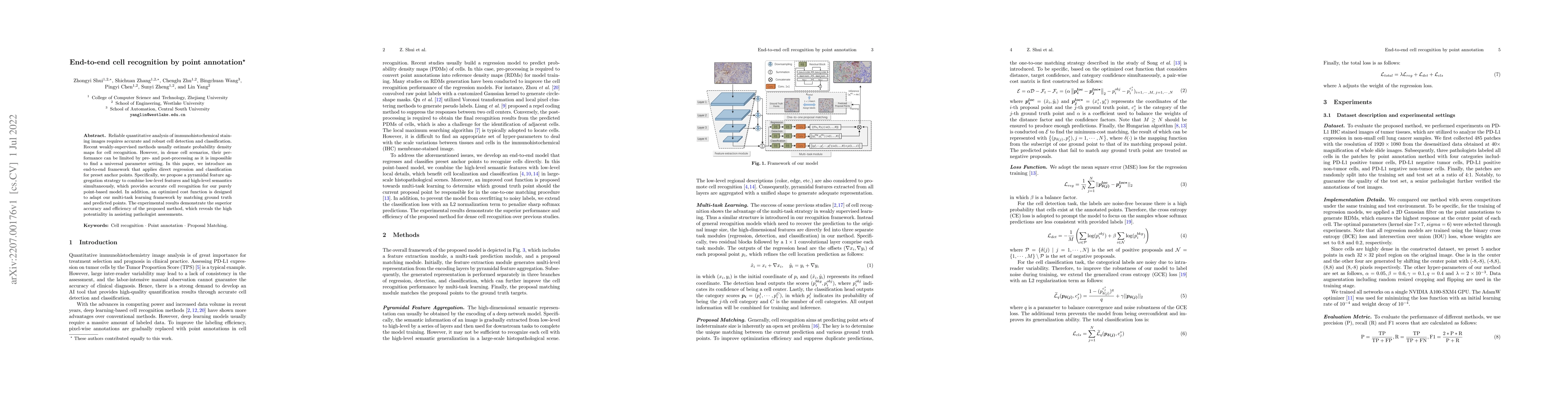 Thumbnail for End-to-end cell recognition by point annotation