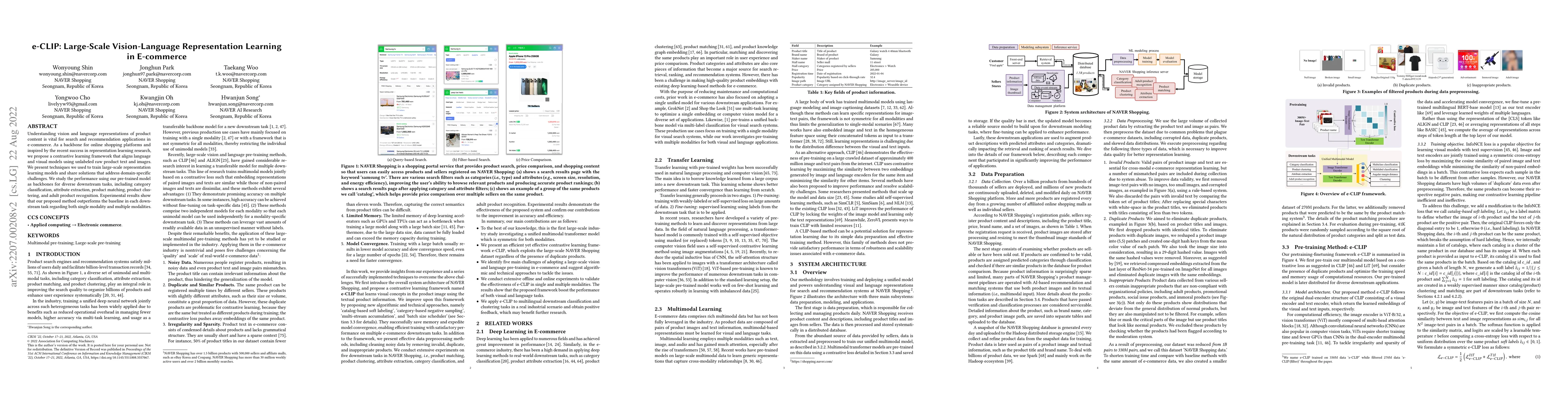 Thumbnail for e-CLIP: Large-Scale Vision-Language Representation Learning in
  E-commerce