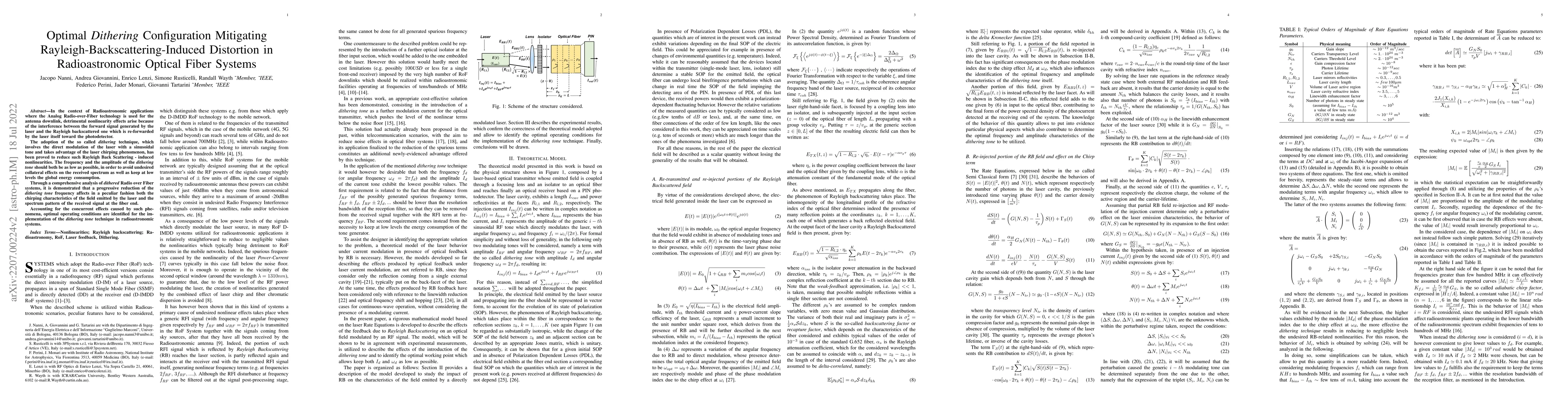 Thumbnail for Optimal Dithering Configuration Mitigating
  Rayleigh-Backscattering-Induced Distortion in Radioastronomic Optical Fiber
  Systems