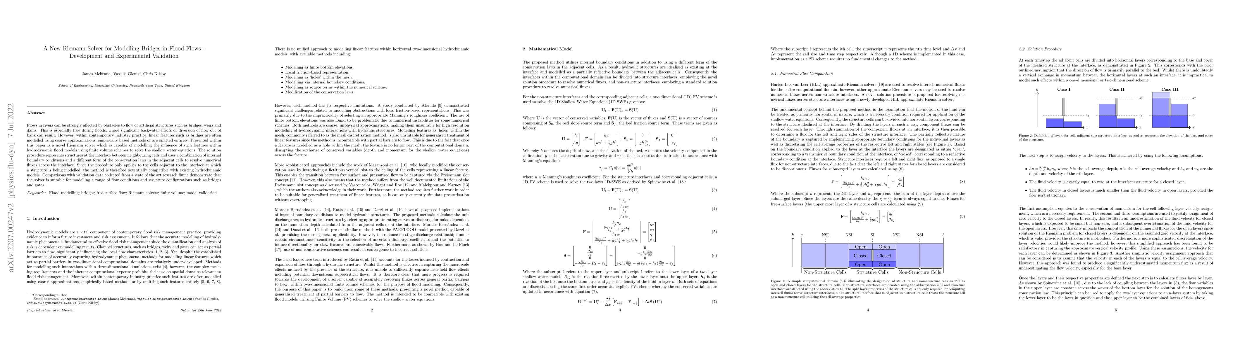 Thumbnail for A New Riemann Solver for Modelling Bridges in Flood Flows -- Development
  and Experimental Validation