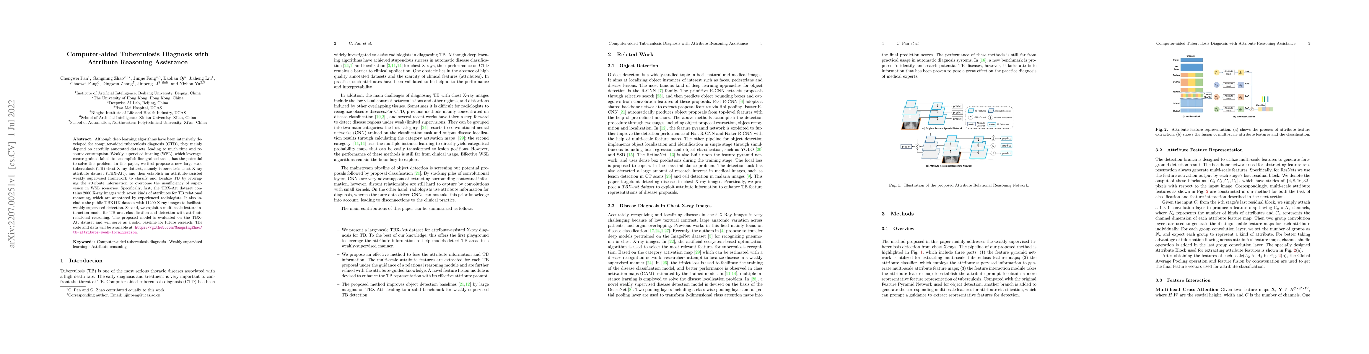 Thumbnail for Computer-aided Tuberculosis Diagnosis with Attribute Reasoning
  Assistance