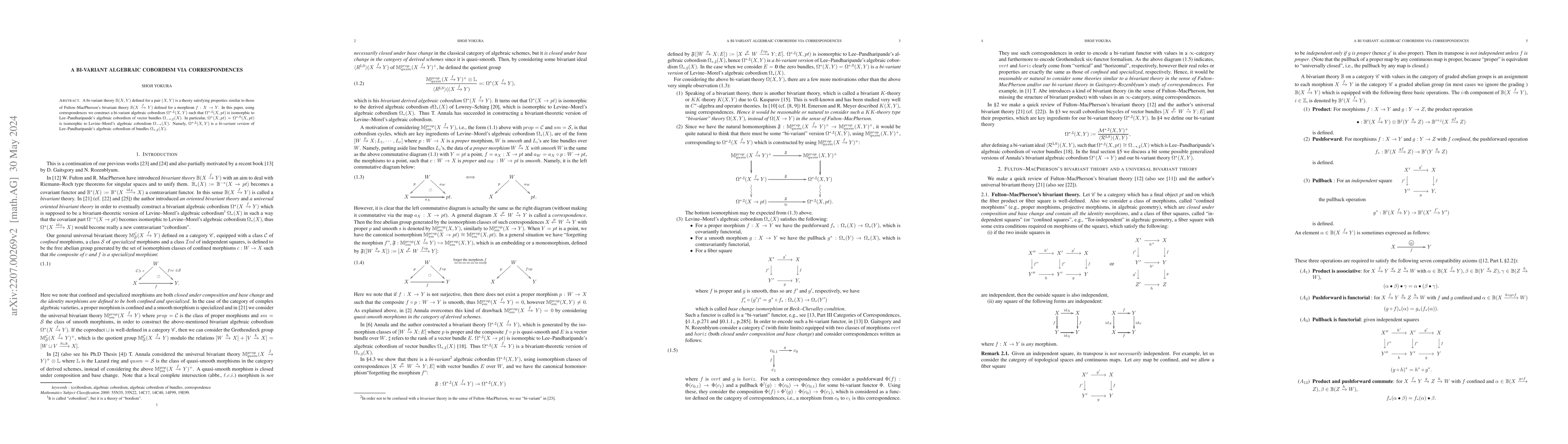 Thumbnail for A bi-variant algebraic cobordism via correspondences