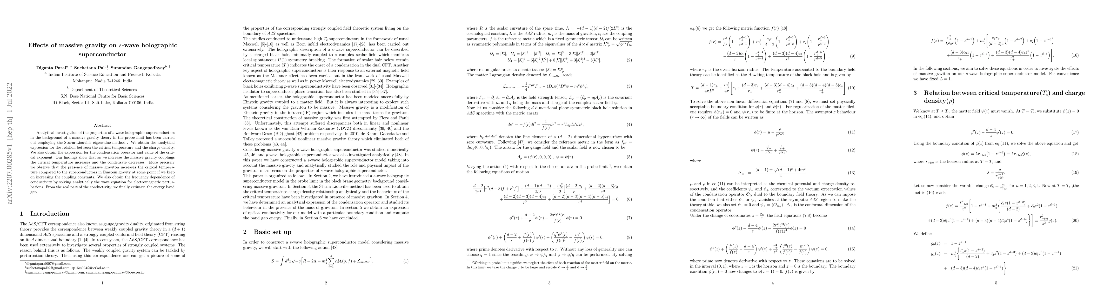 Thumbnail for Effects of massive gravity on $s$-wave holographic superconductor