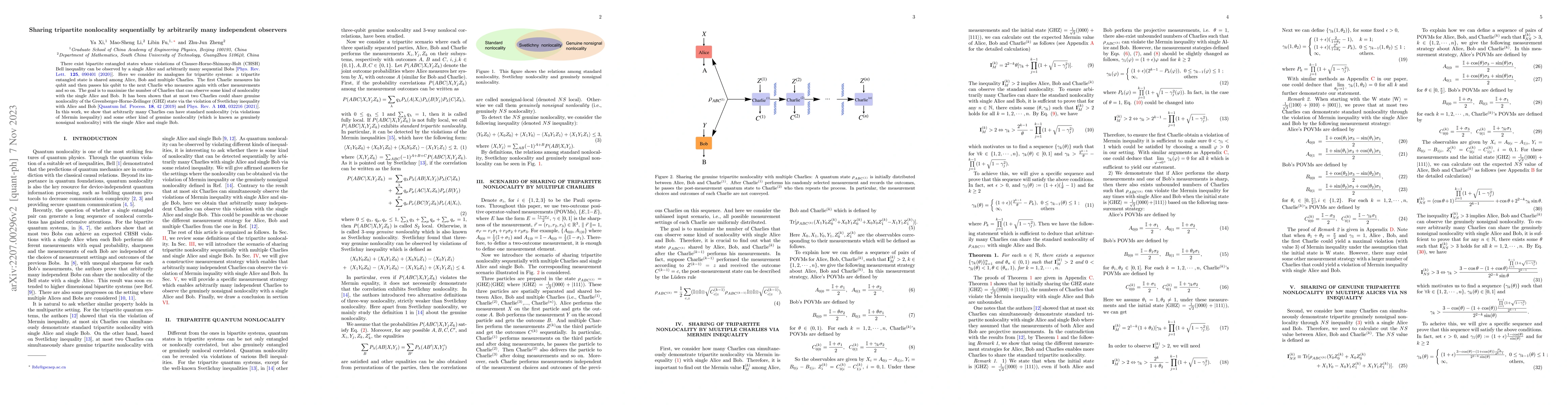 Thumbnail for Sharing tripartite nonlocality sequentially by arbitrarily many
  independent observers