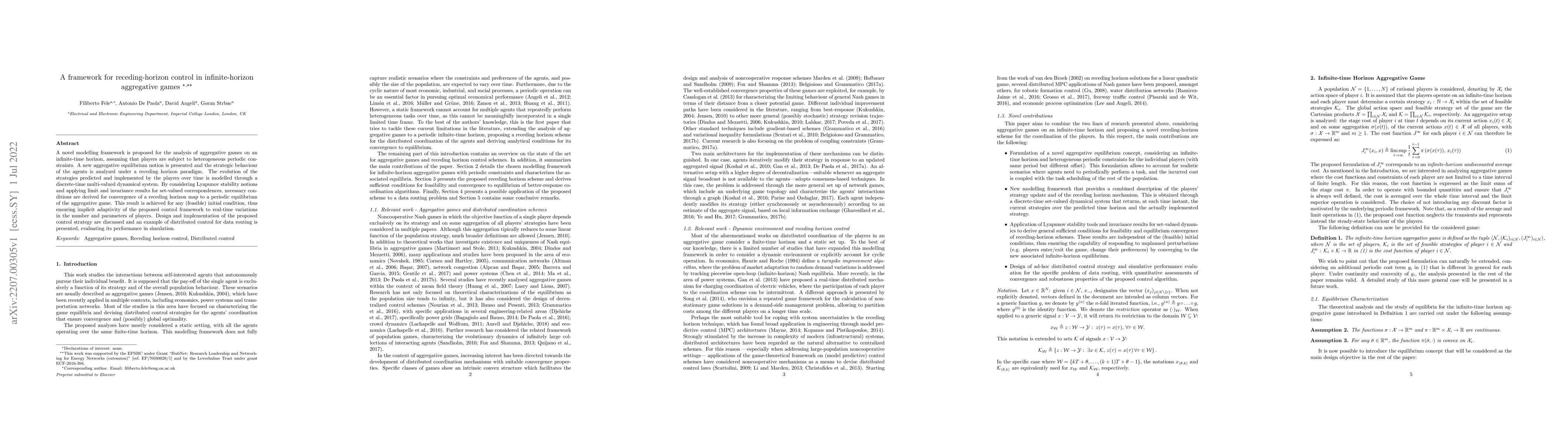 Thumbnail for A framework for receding-horizon control in infinite-horizon aggregative
  games