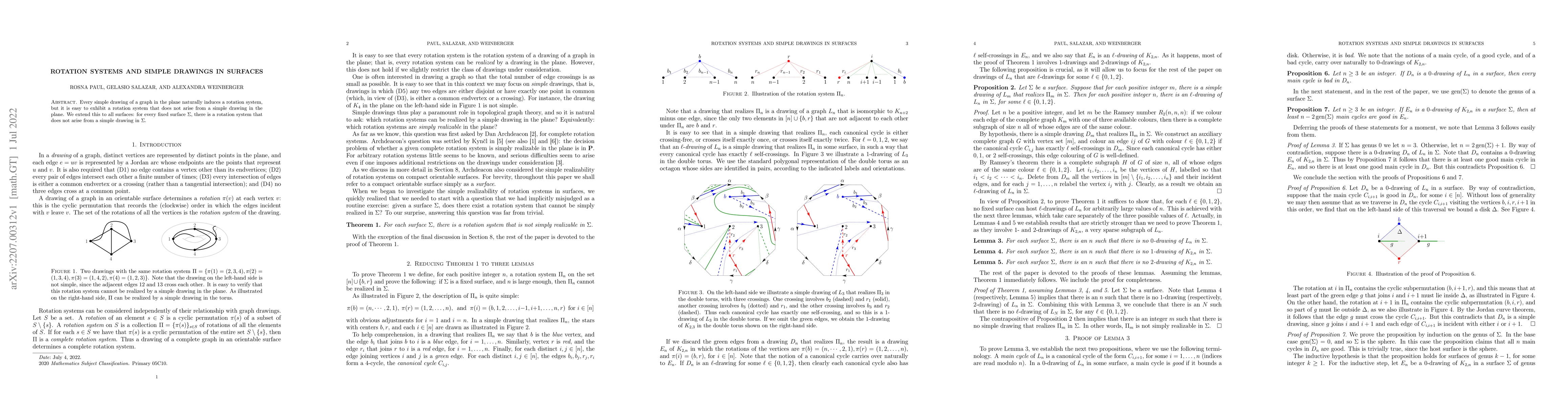 Thumbnail for Rotation systems and simple drawings in surfaces