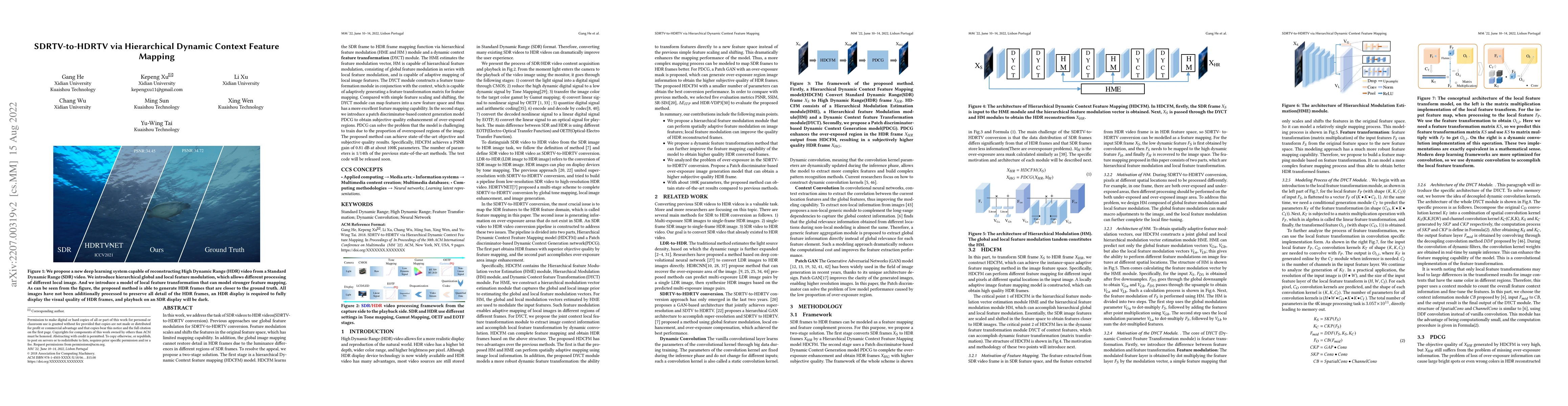 Thumbnail for SDRTV-to-HDRTV via Hierarchical Dynamic Context Feature Mapping