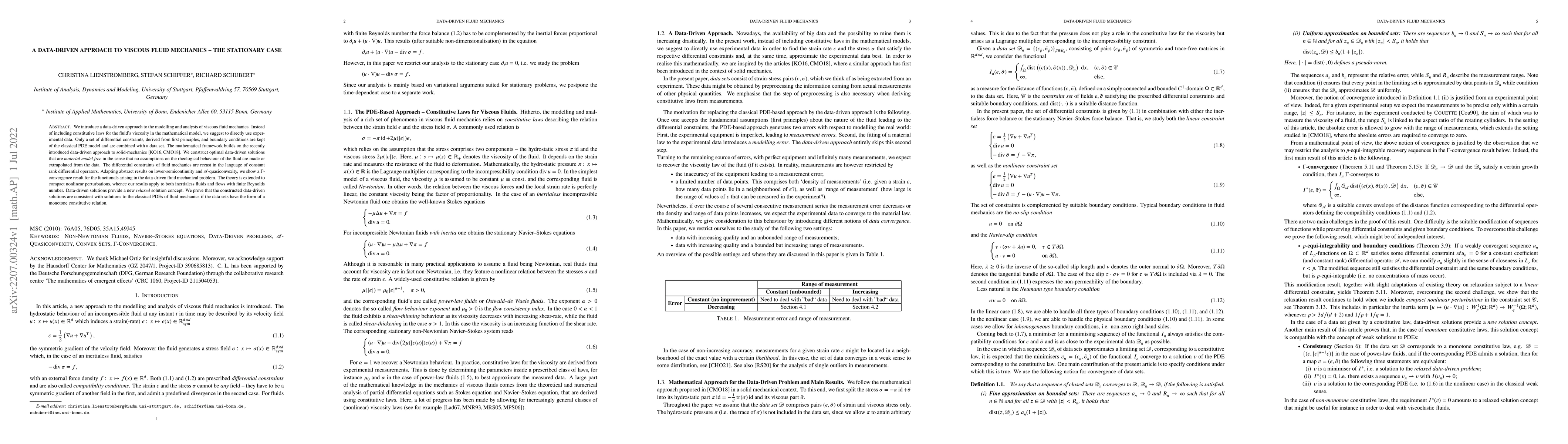 Thumbnail for A data-driven approach to viscous fluid mechanics -- the stationary case