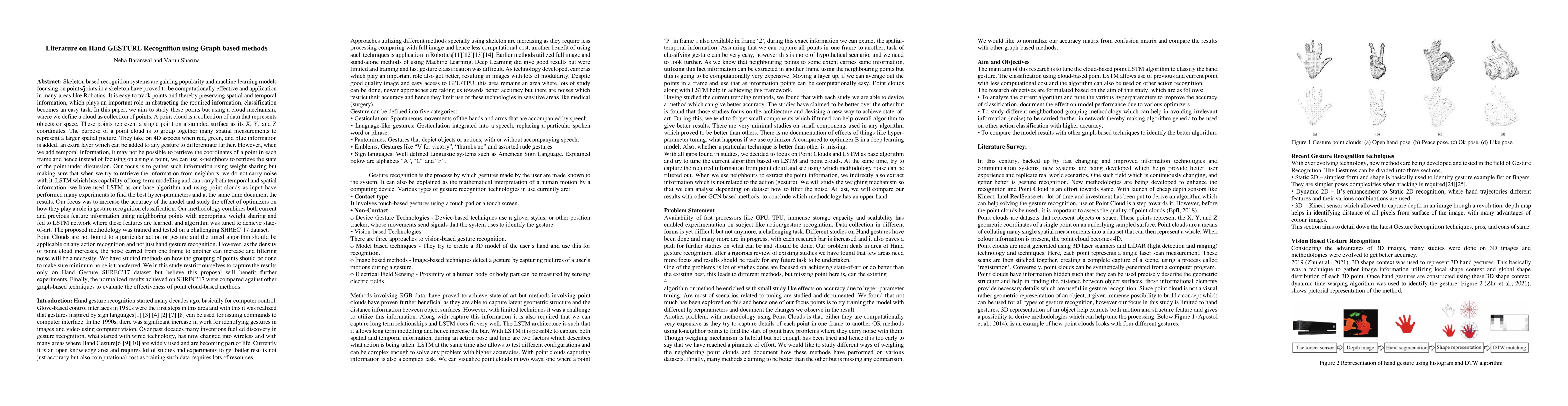 Thumbnail for Literature on Hand GESTURE Recognition using Graph based methods