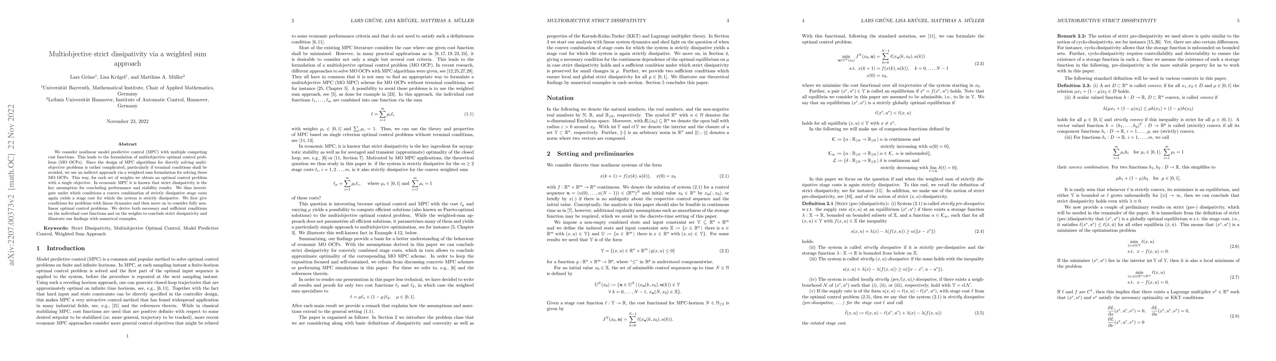 Thumbnail for Multiobjective strict dissipativity via a weighted sum approach