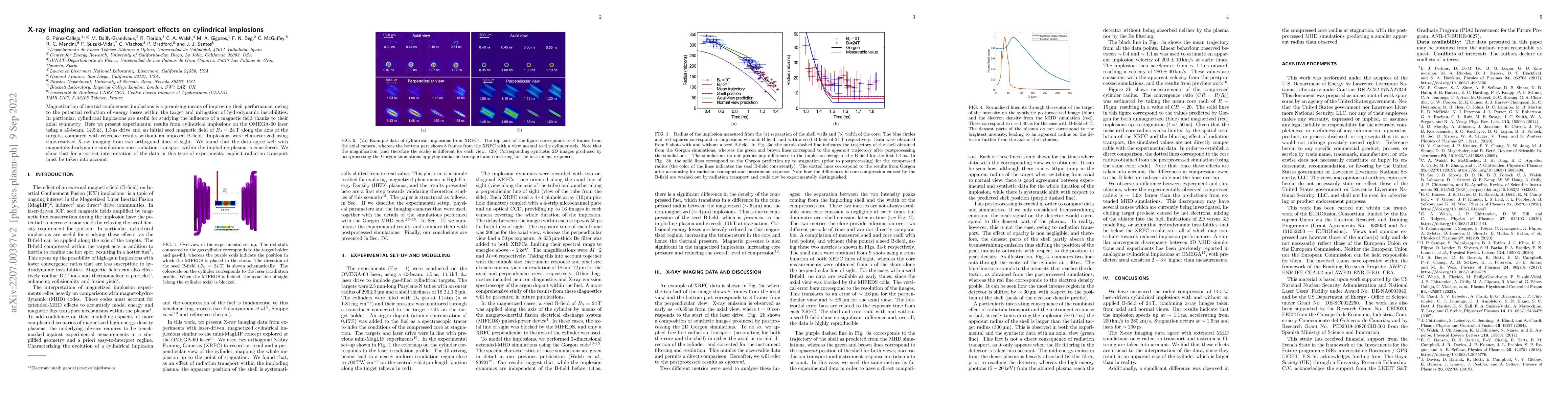 Thumbnail for X-ray imaging and radiation transport effects on cylindrical implosions